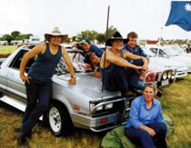 Donald Calder of Marybrough; Miranda Hommelhoff of Drysdale and mates with Donald's silver Subaru Brumby.